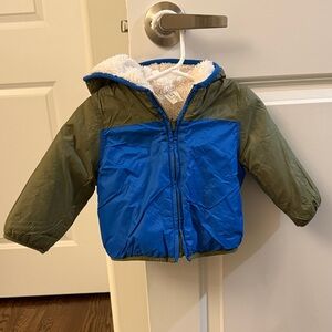 GAP Kids Blue and Olive Puffer Jacket